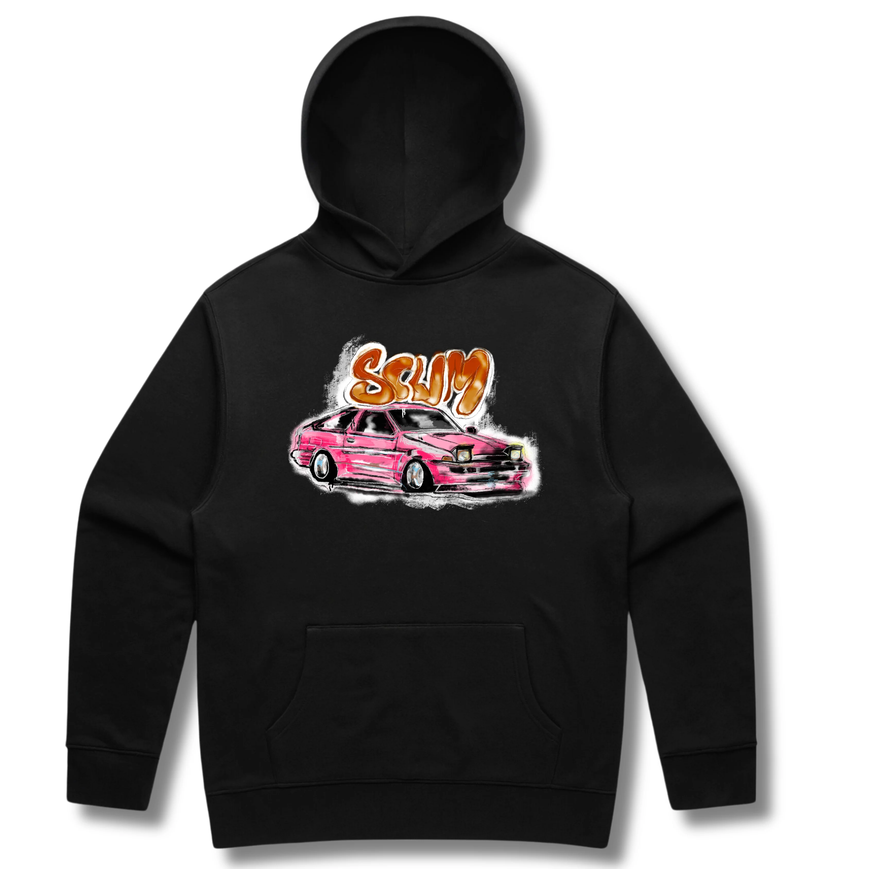 AE86 DRAWN HOODIE - BLACK