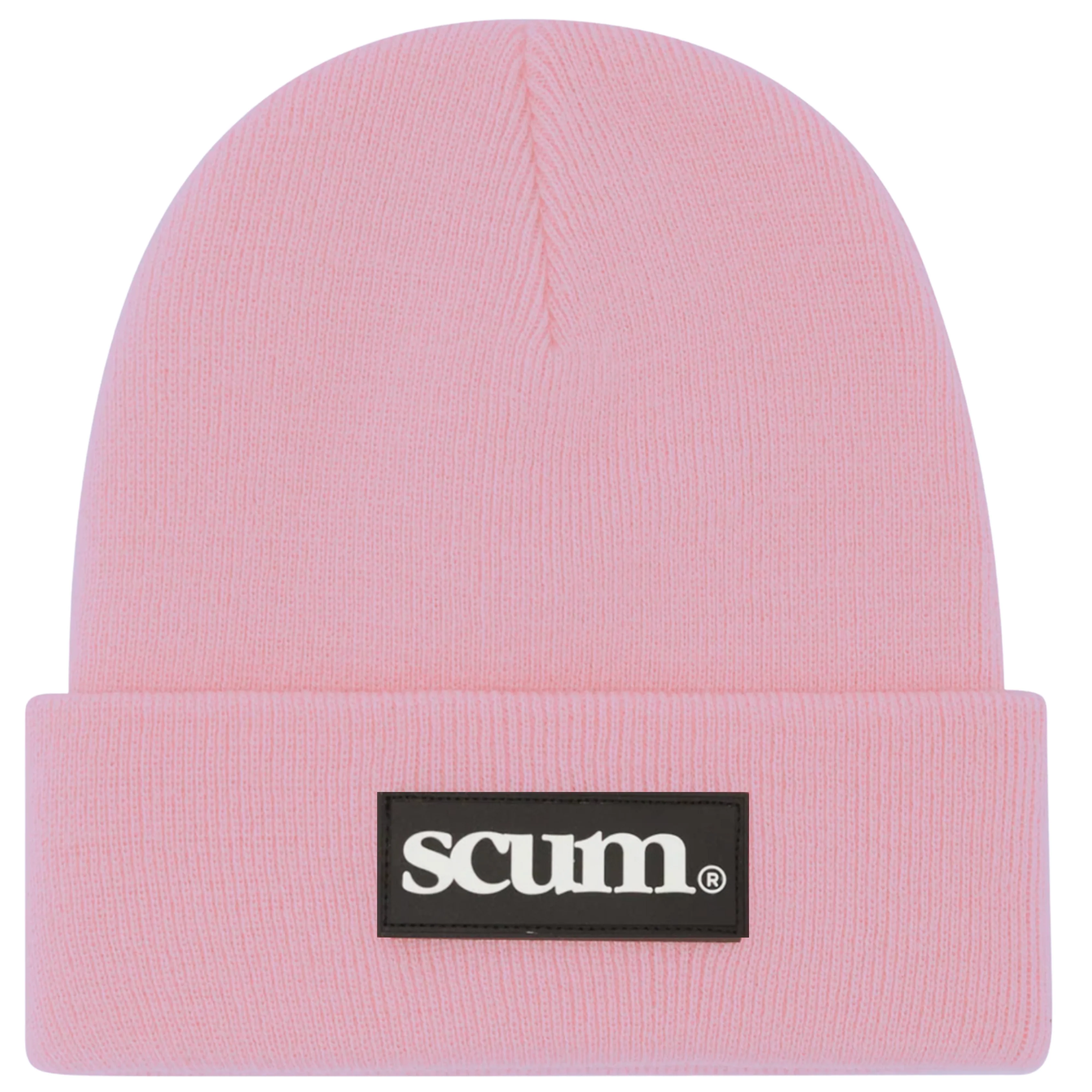 CLASSIC PINK RUBBER PATCH BEANIE