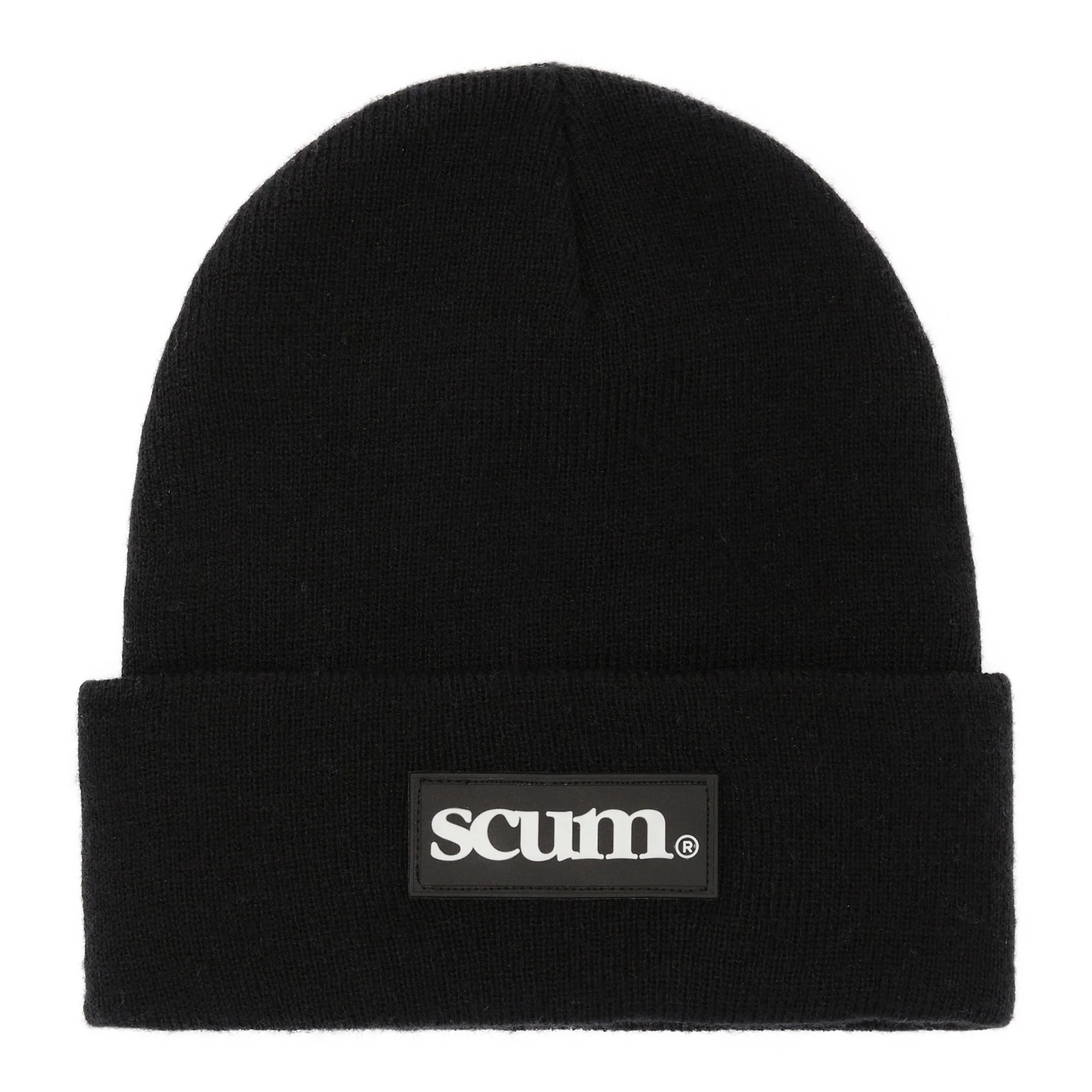 BLACK RUBBER PATCH BEANIE
