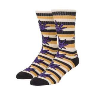 HUF Green Buddy Stripe Sock - Mustard