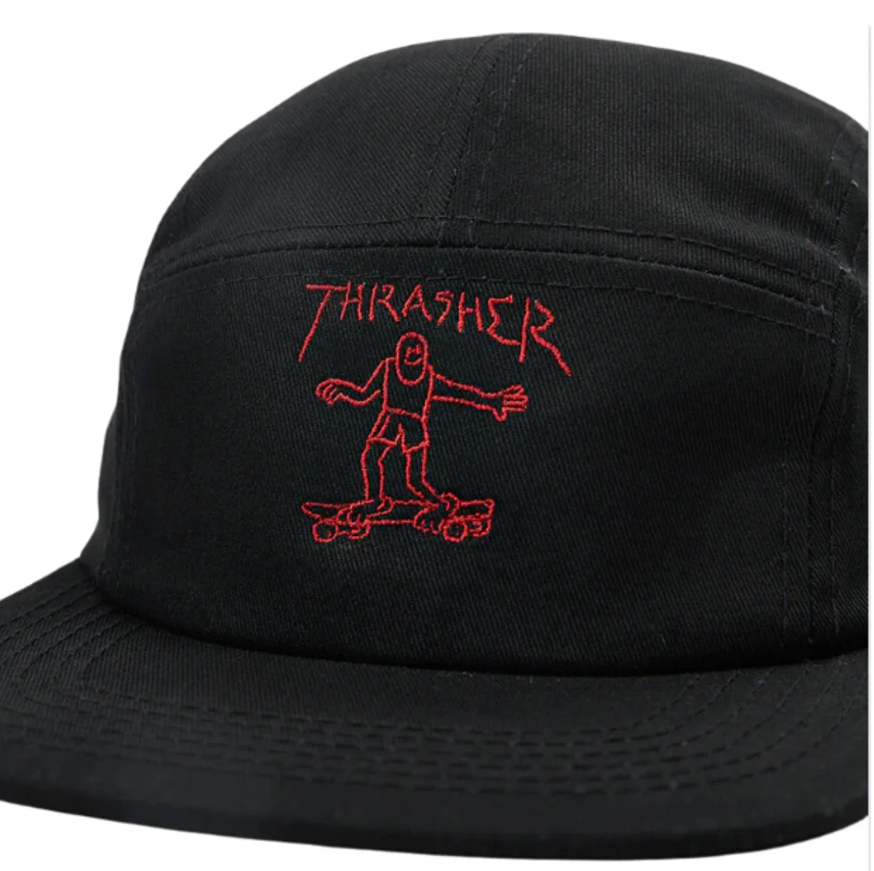 THRASHER GONZ 5 PANEL CAP - BLACK/RED - Image 5