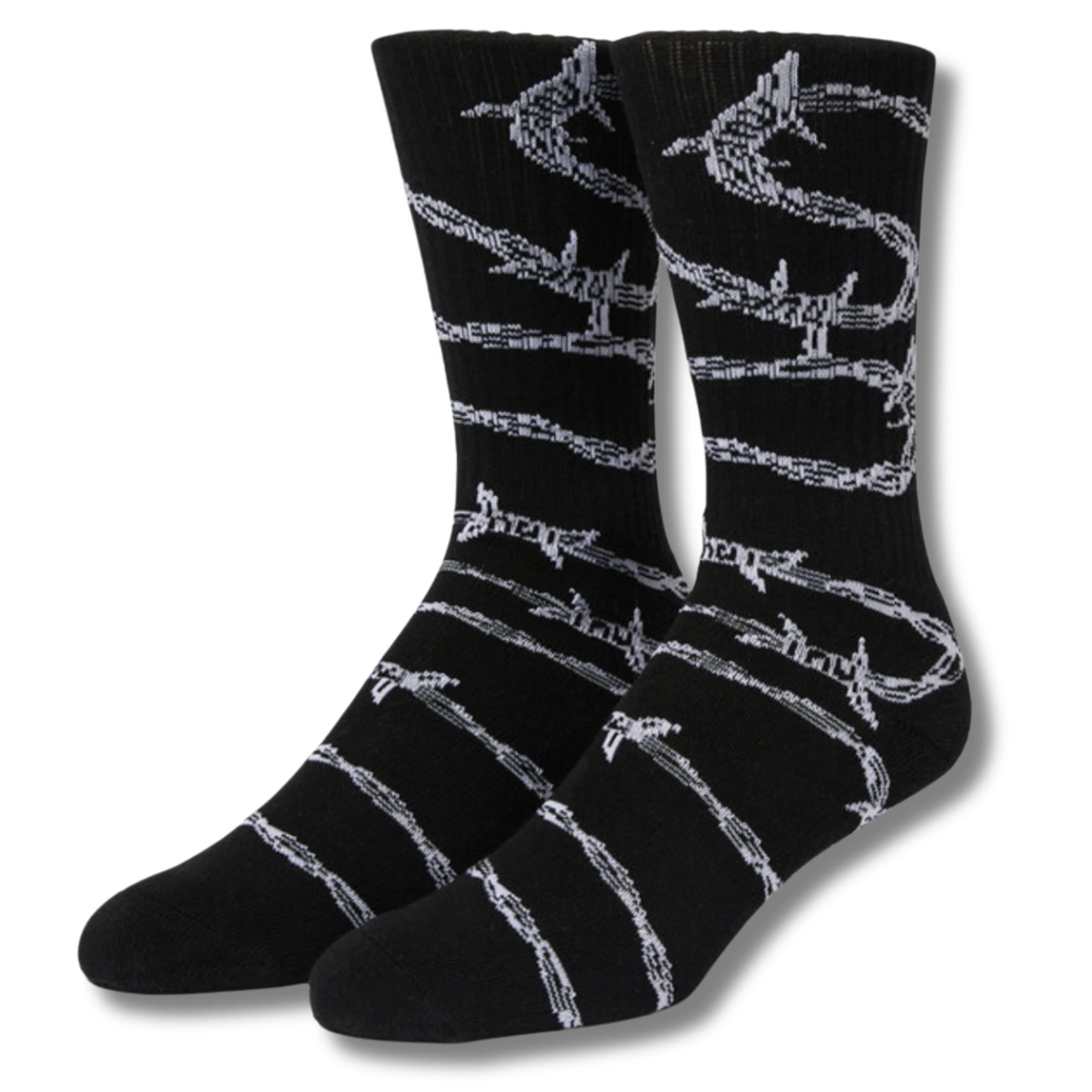 HUF BARBED WIRE CREW SOCKS – BLACK