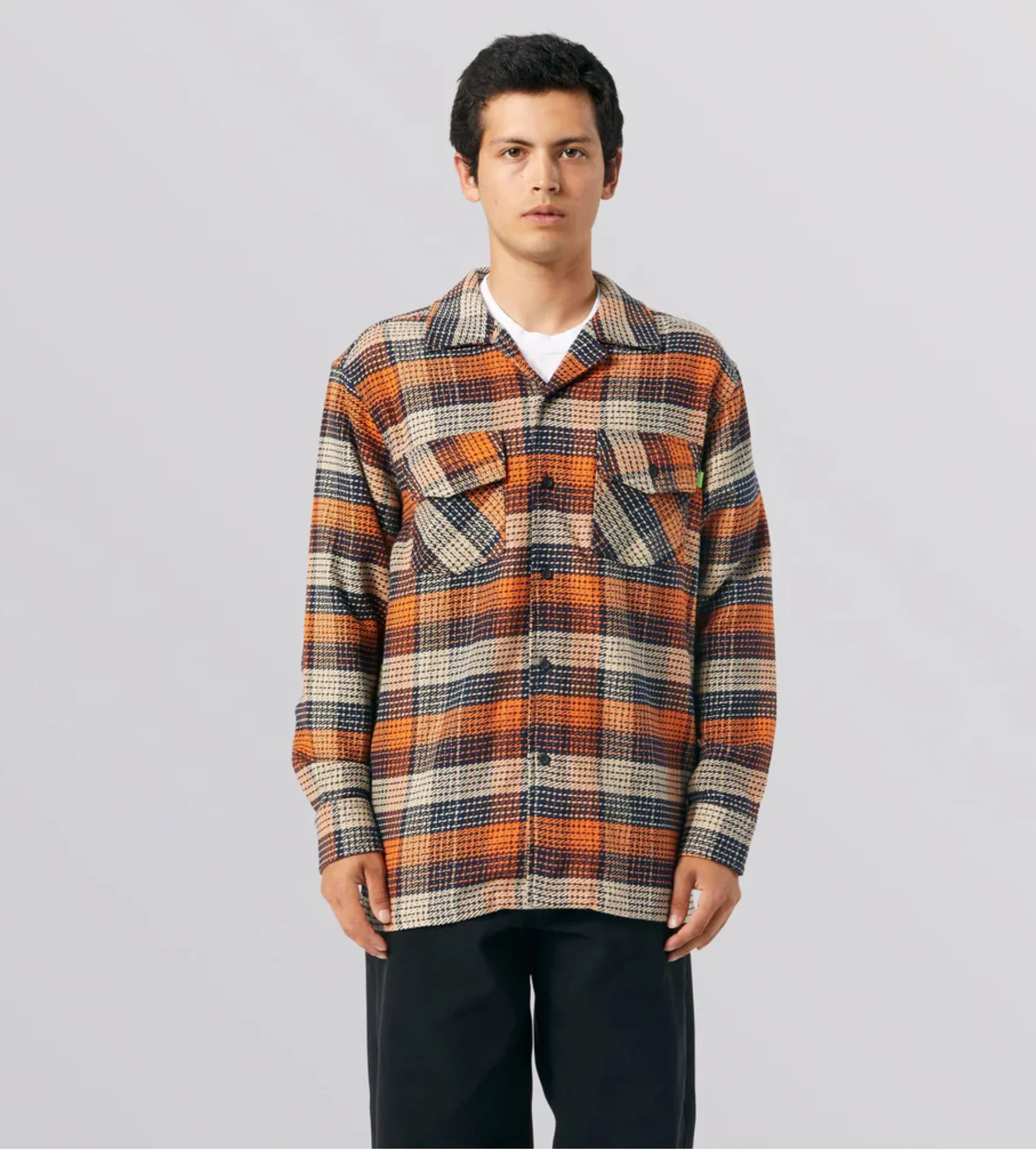 HUF SMASH FLANNEL OVERSHIRT - ORANGE - Image 3