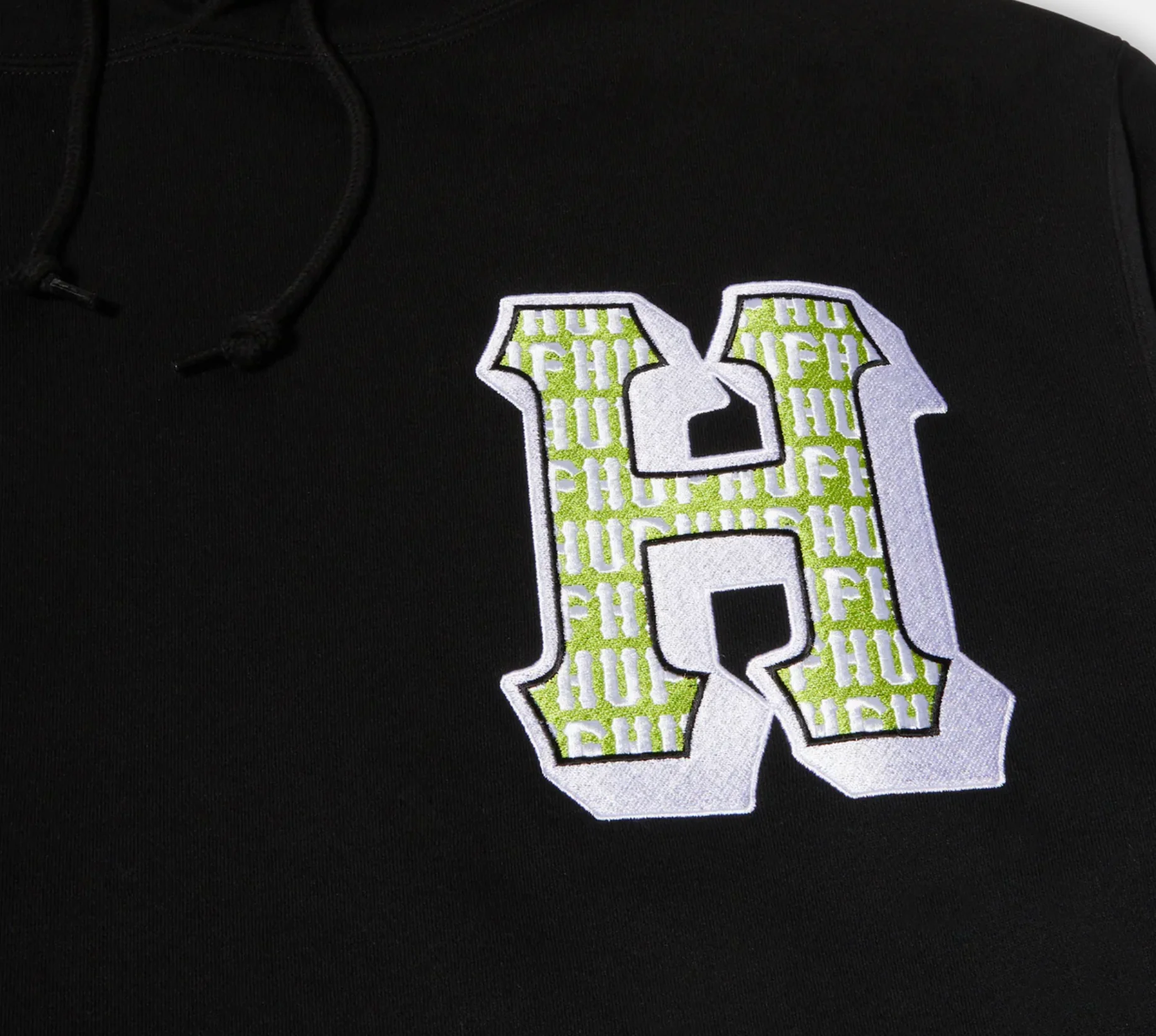 HUF THICC H PULLOVER HOODIE - BLACK - Image 3
