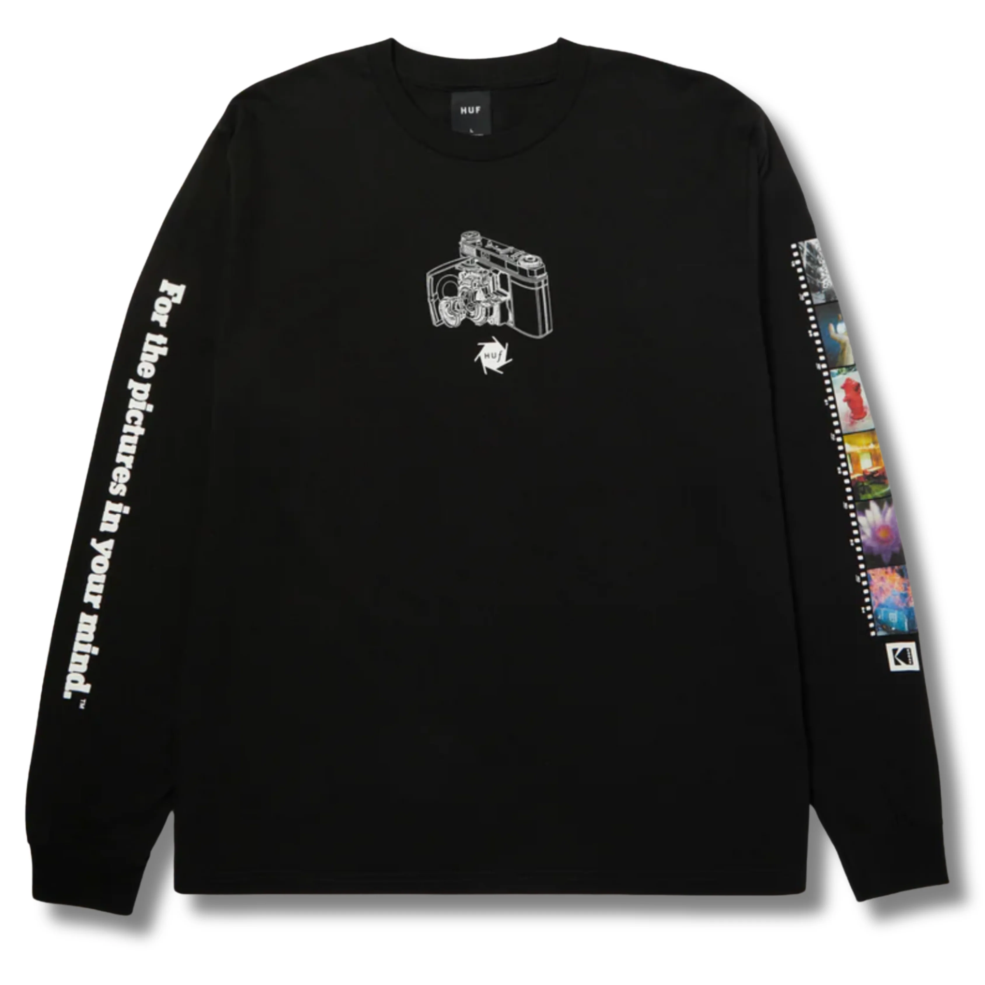 HUF X KODAK INNER VISION LONG SLEEVE T-SHIRT - BLACK