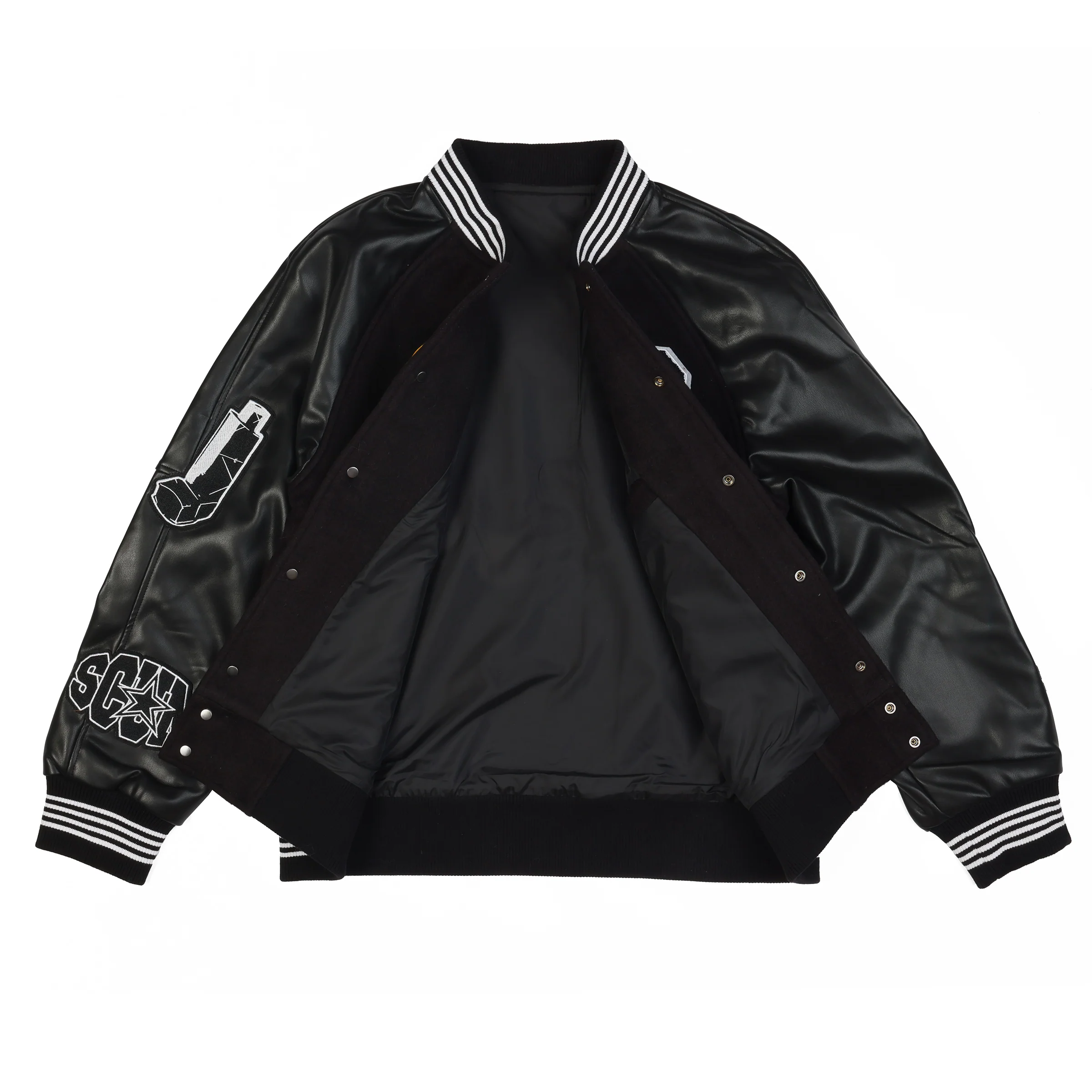 NO FRIENDS VARSITY JACKET - BLACK - Image 3