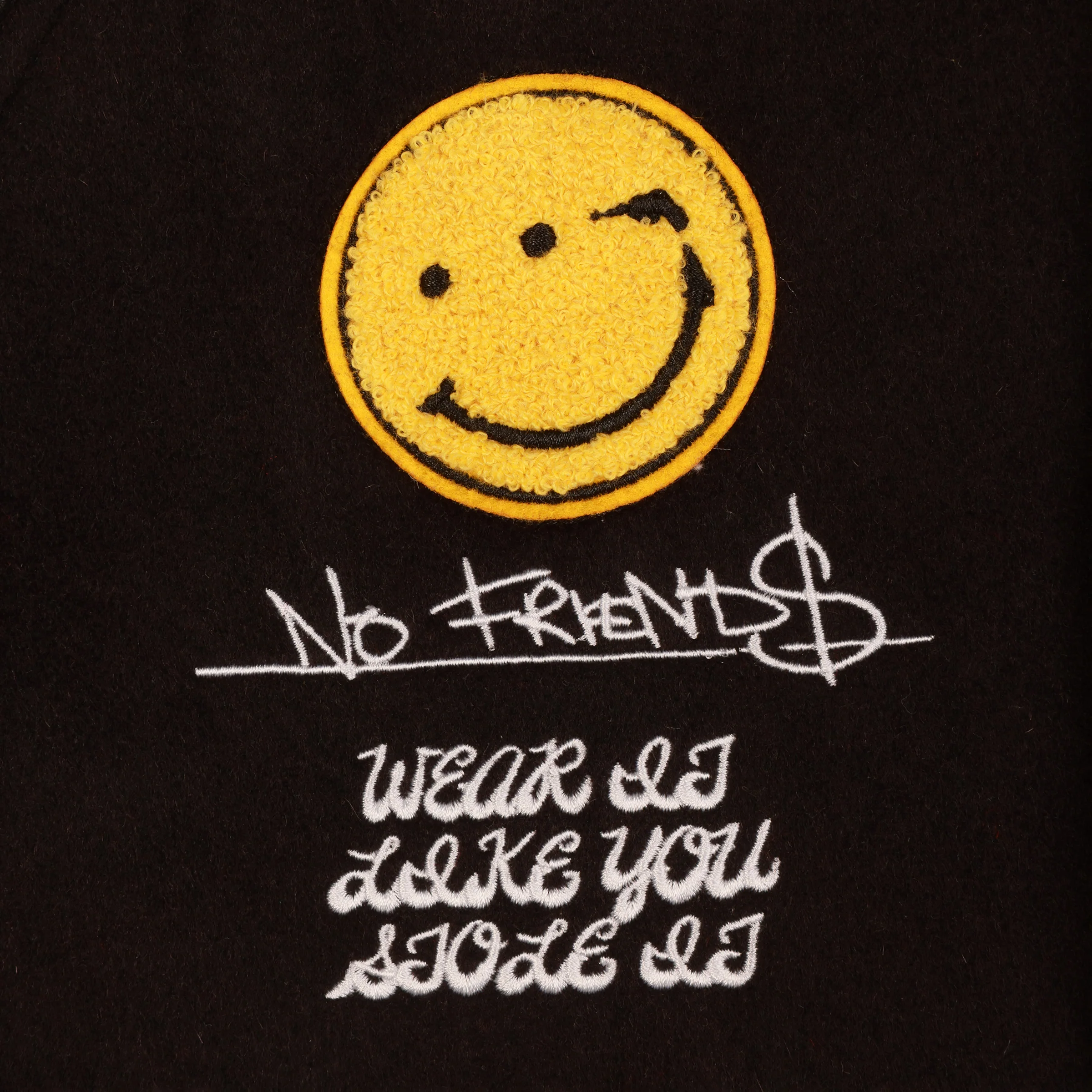NO FRIENDS VARSITY JACKET - BLACK - Image 5