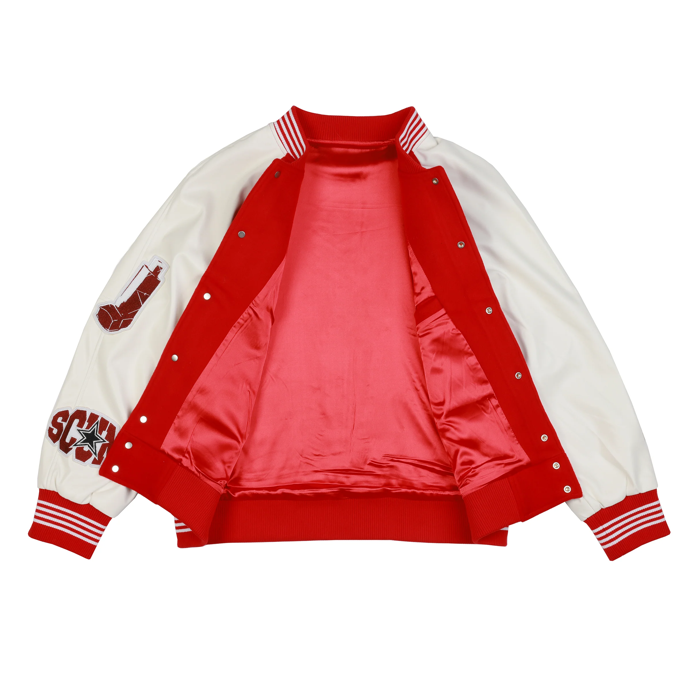 NO FRIENDS VARSITY JACKET - RED - Image 3