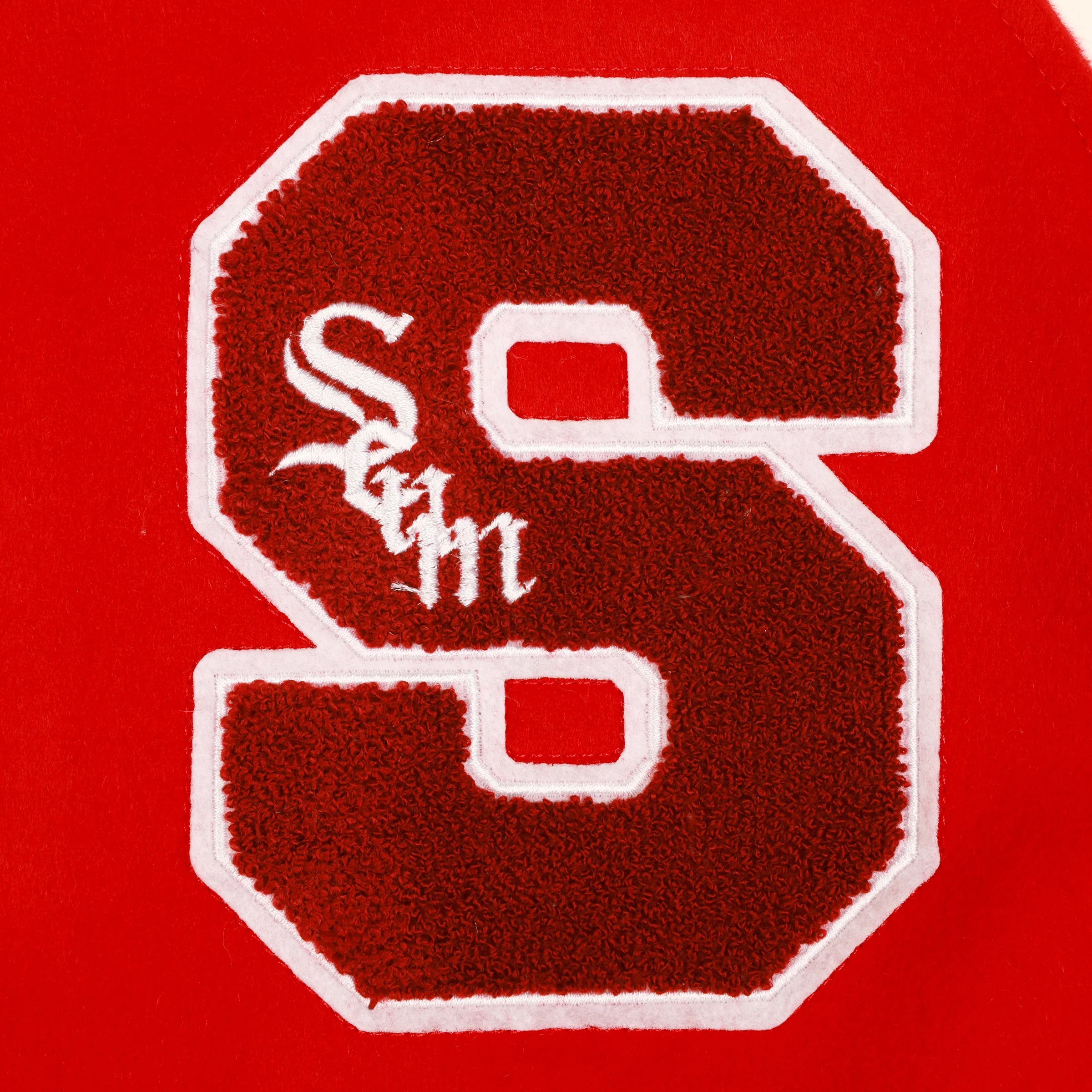 NO FRIENDS VARSITY JACKET - RED - Image 8
