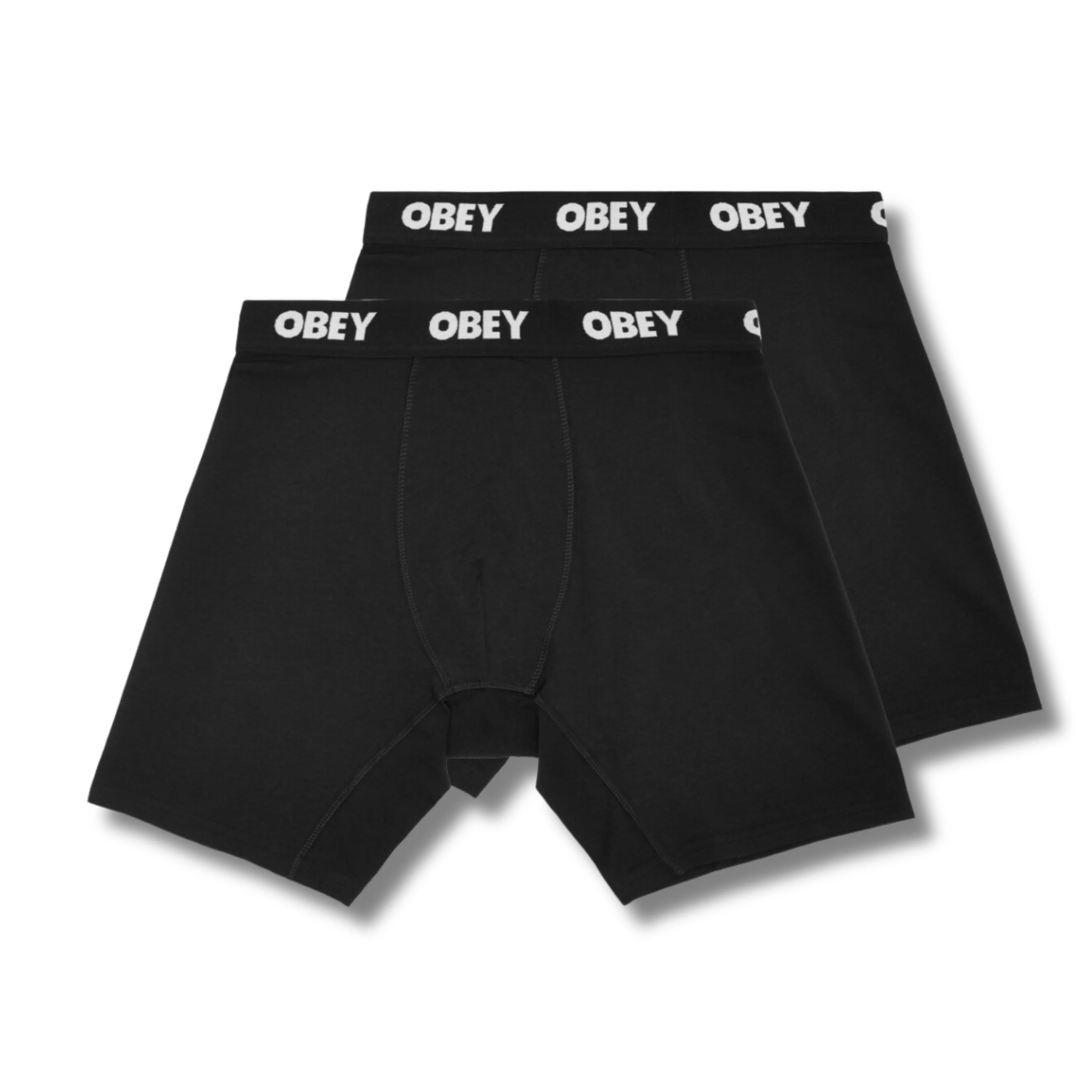 OBEY ESTABLISHED WORKS 2 PACK BOXERS - BLACK