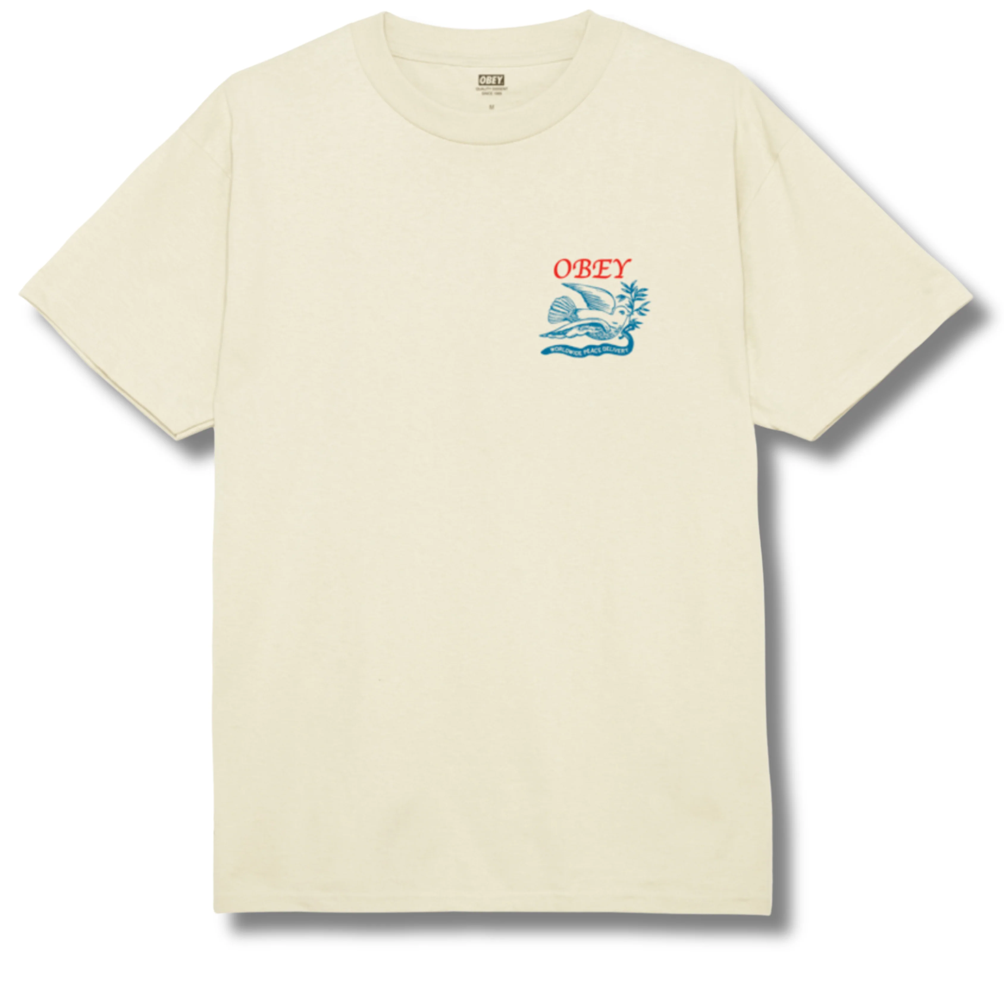 OBEY PEACE DELIVERY DOVE CLASSIC T-SHIRT - CREAM - Image 2