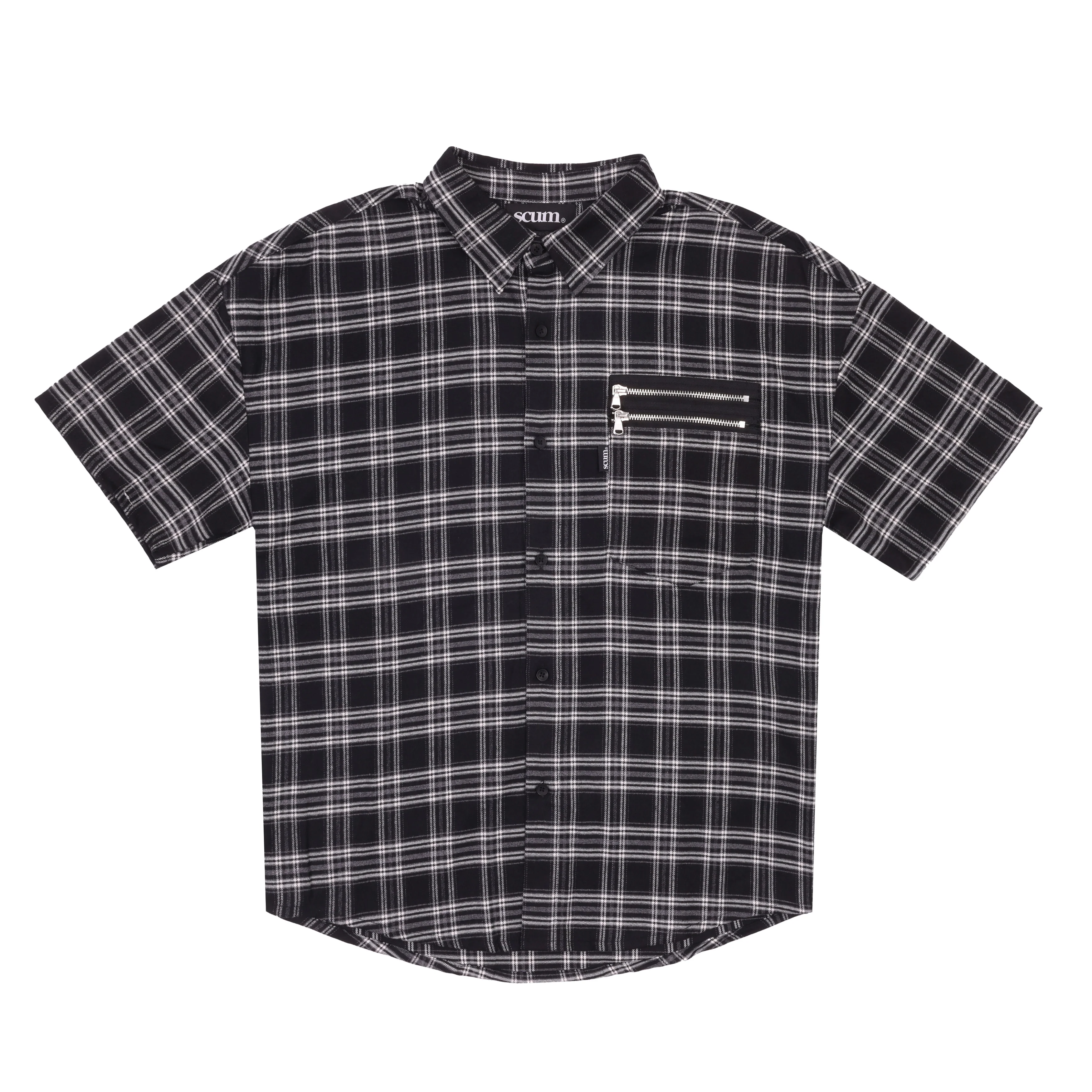BLACK AND WHITE LUMBERCRACK SHORT SLEEVE SHIRT