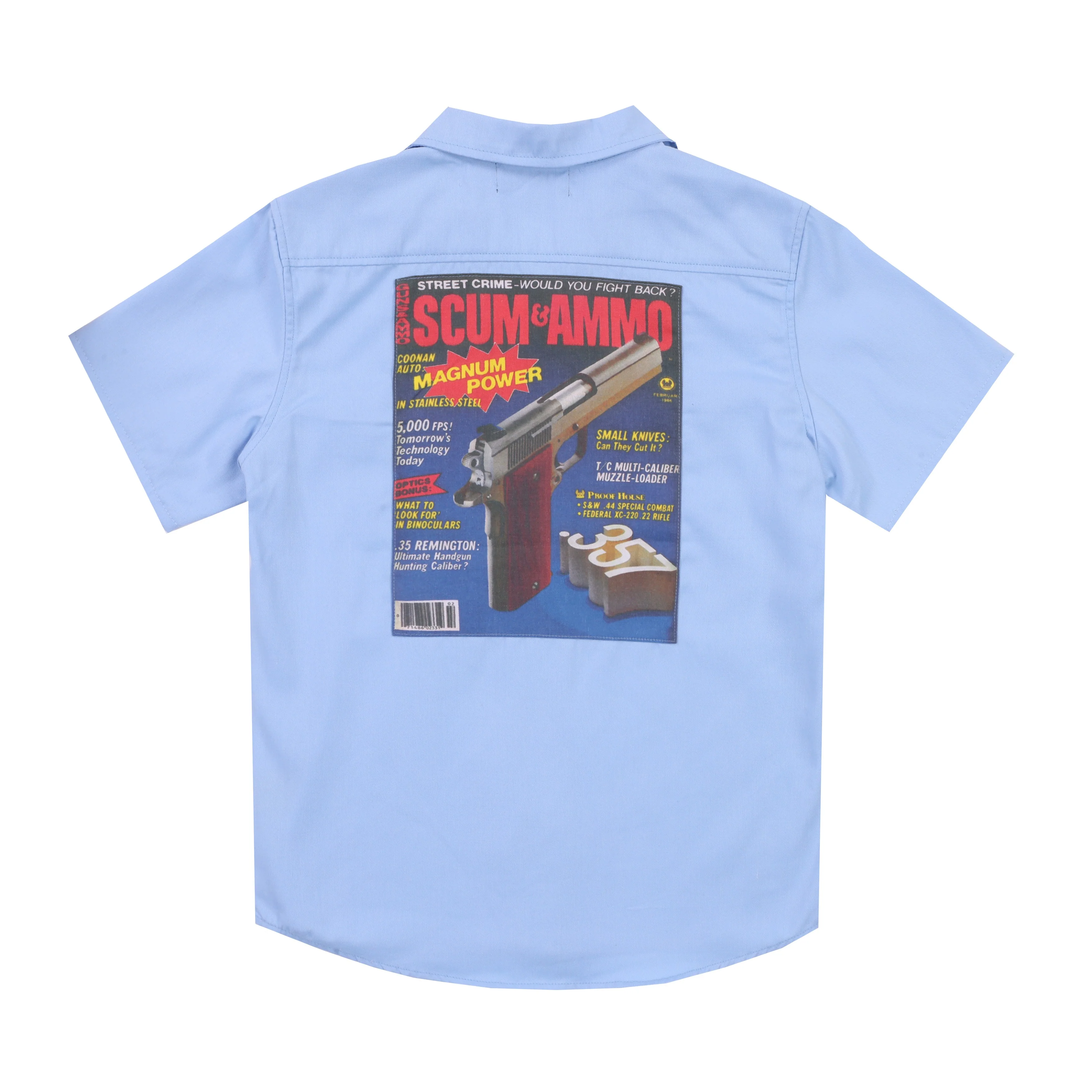 SCUM & AMMO WORK SHORT SLEEVE SHIRT - BLUE - Image 2