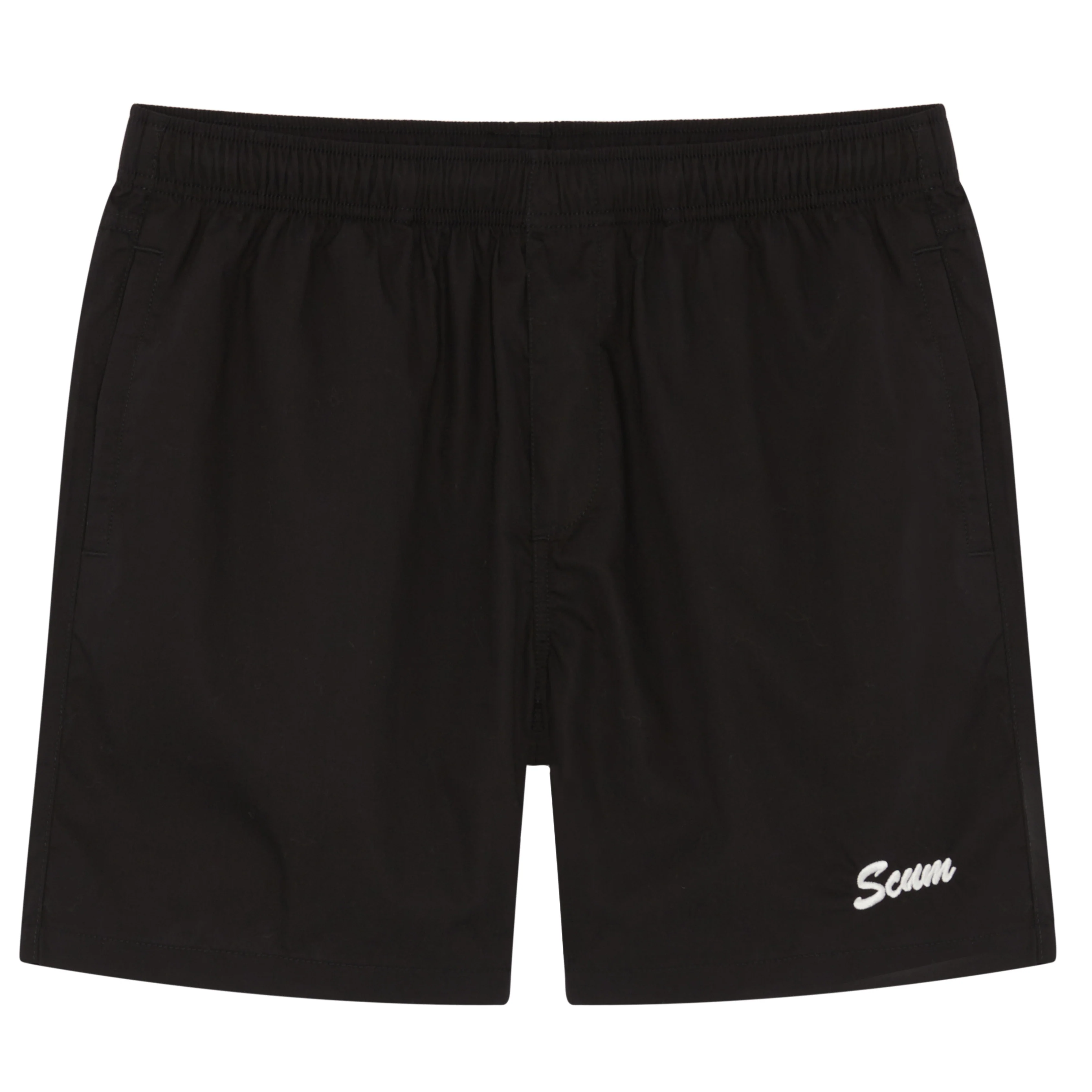 SCUM EMBROIDERED TRUE LOGO SUMMER BEACH SHORT - BLACK