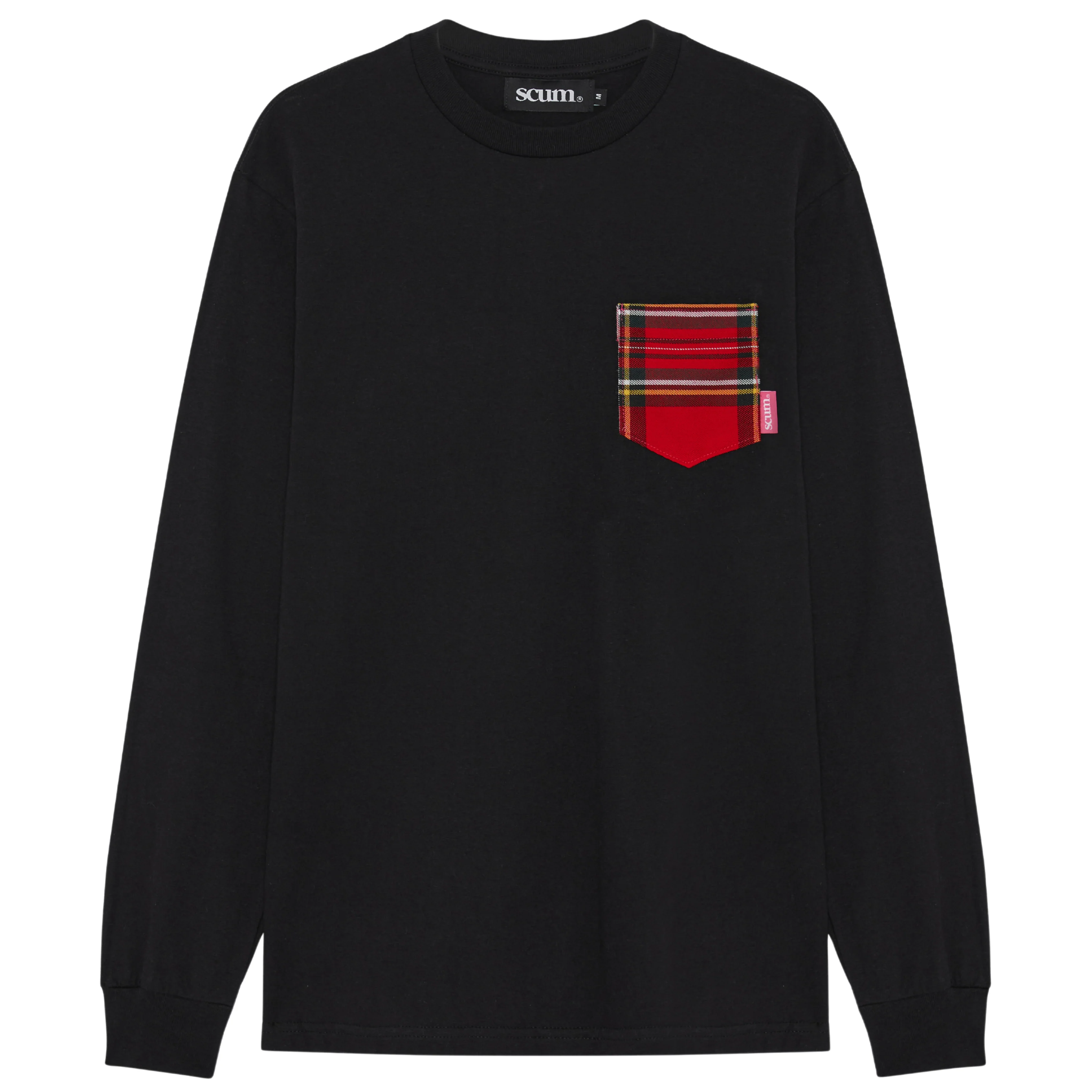 SCUM TARTAN PRINT POCKET LONG SLEEVE T-SHIRT - Image 2