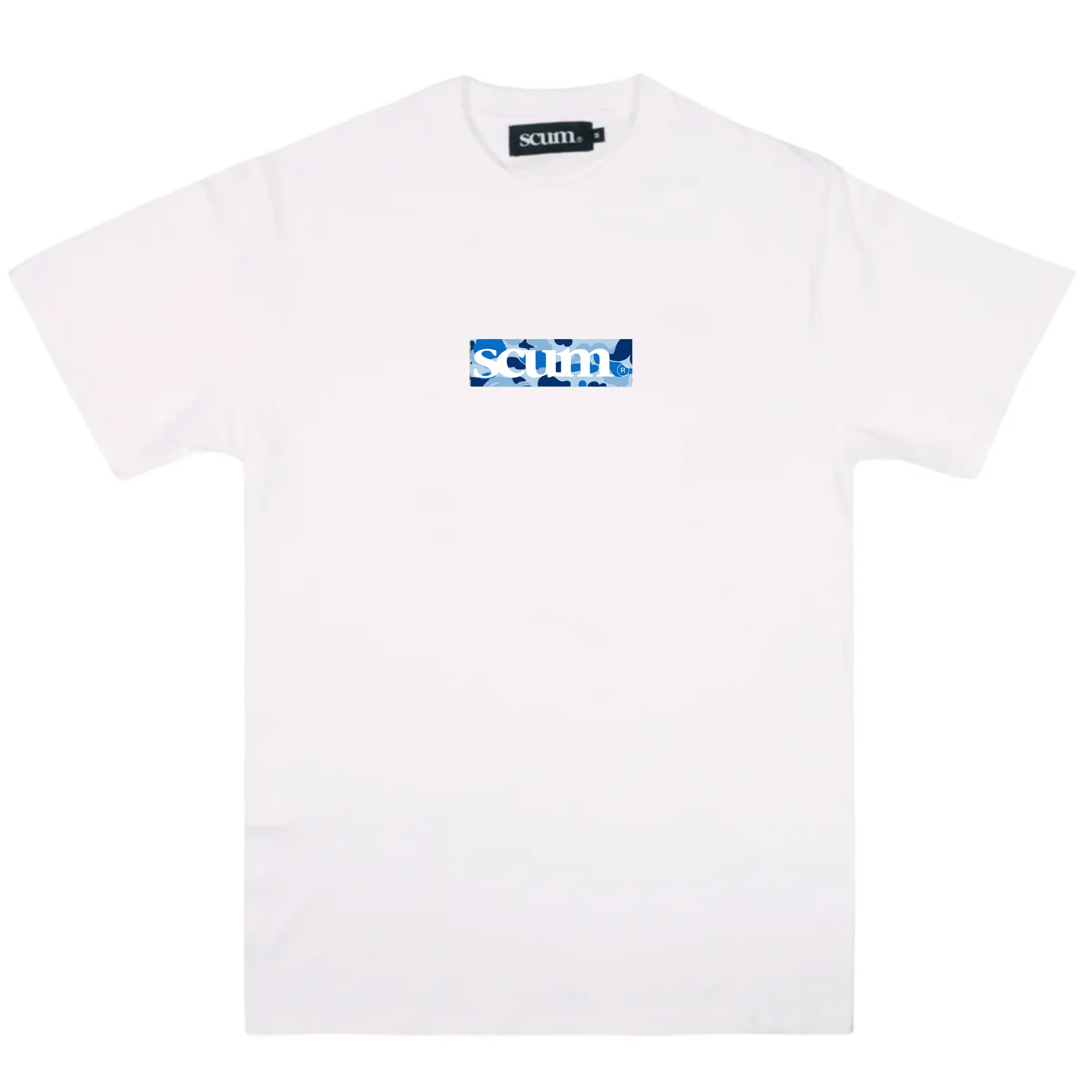 SCUM BLUE CAMO BOX LOGO T-SHIRT