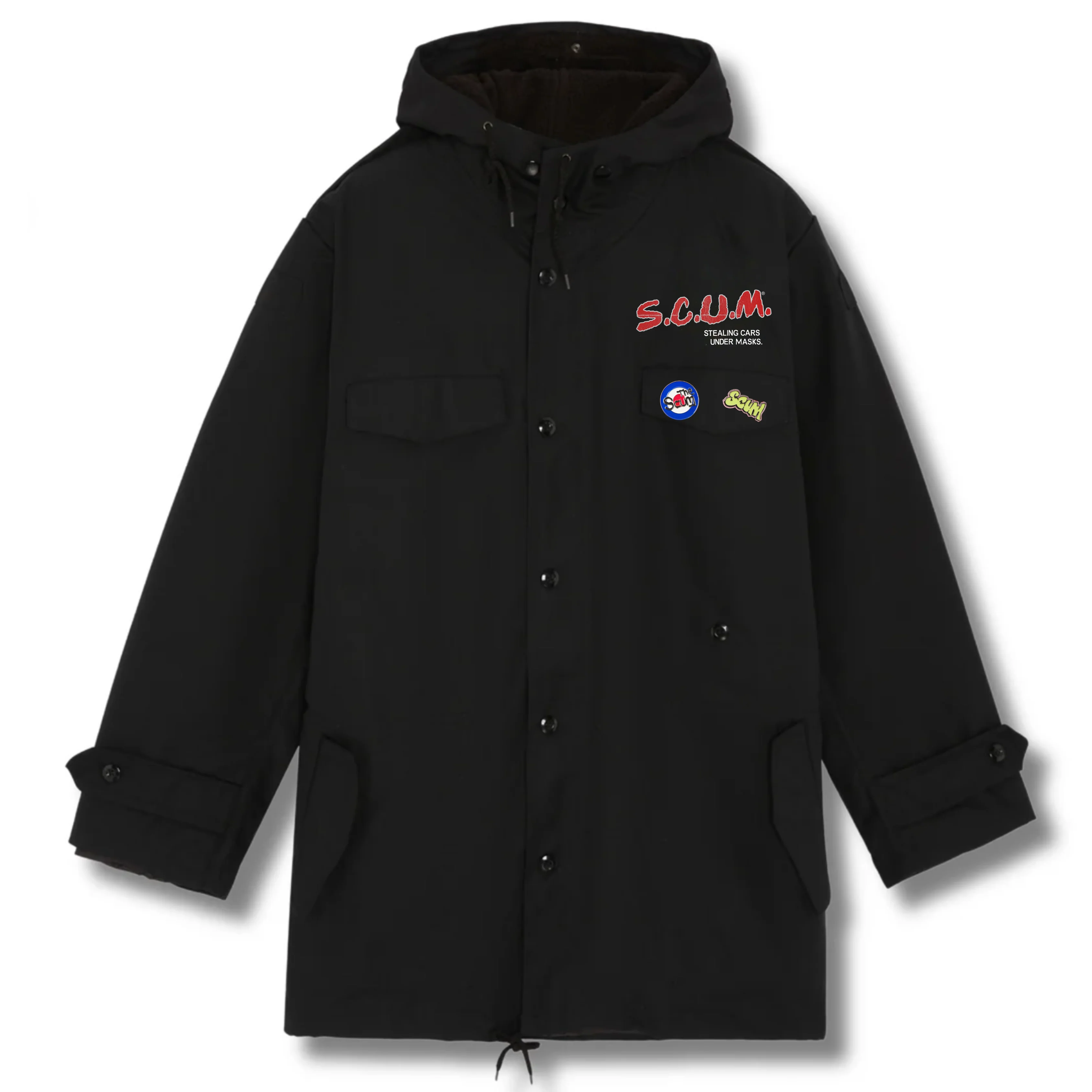 STEALING CARS UNDER MASKS PARKA - BLACK