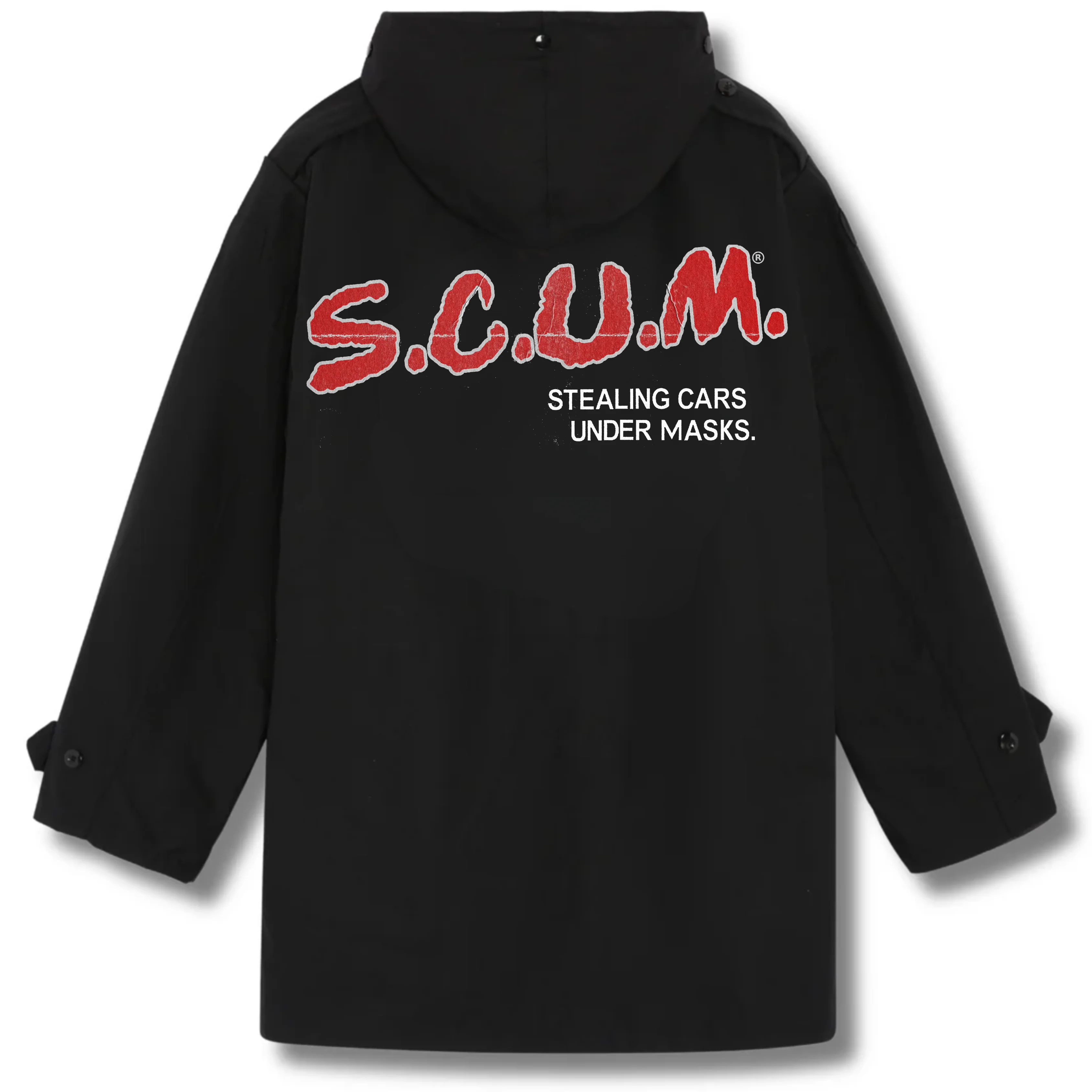 STEALING CARS UNDER MASKS PARKA - BLACK - Image 2