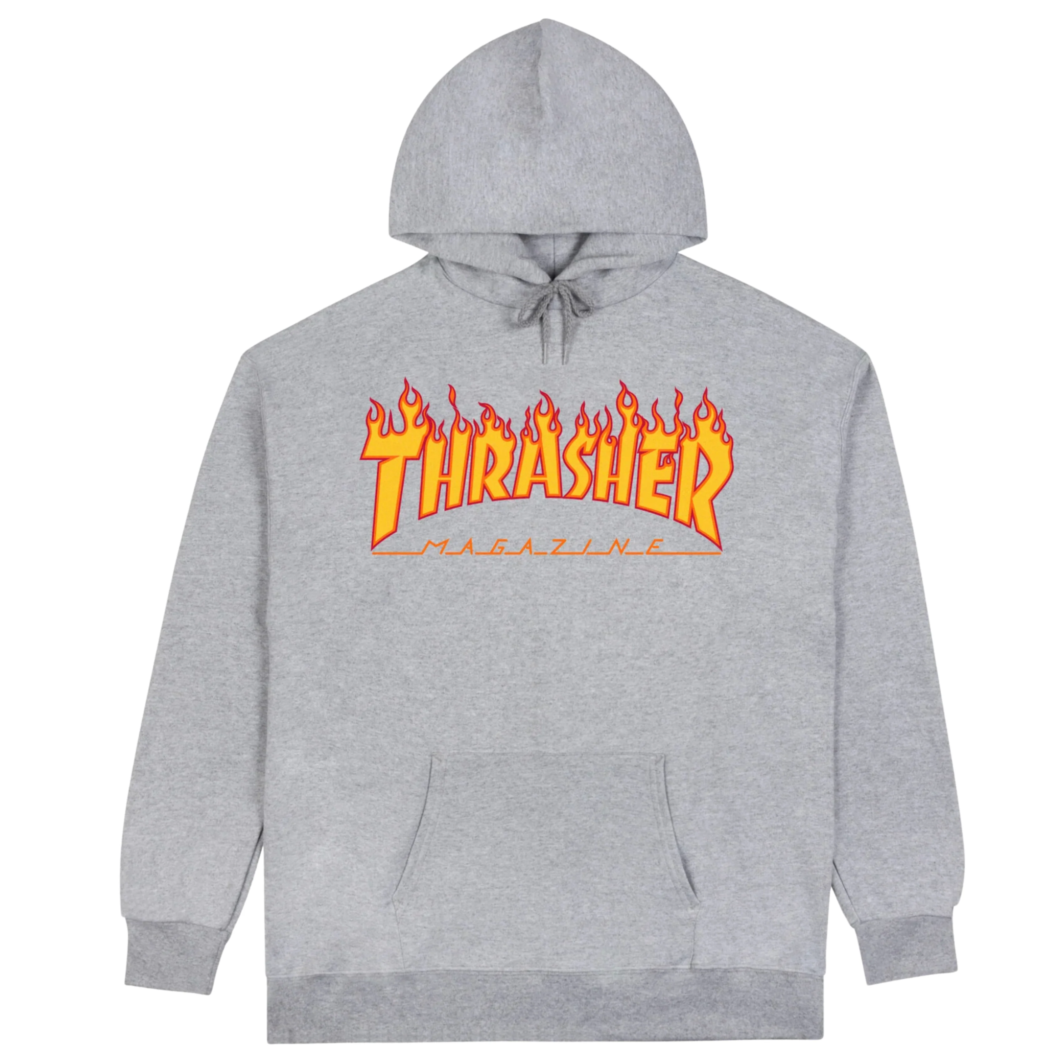 THRASHER FLAME LOGO PULLOVER HOODIE - GREY