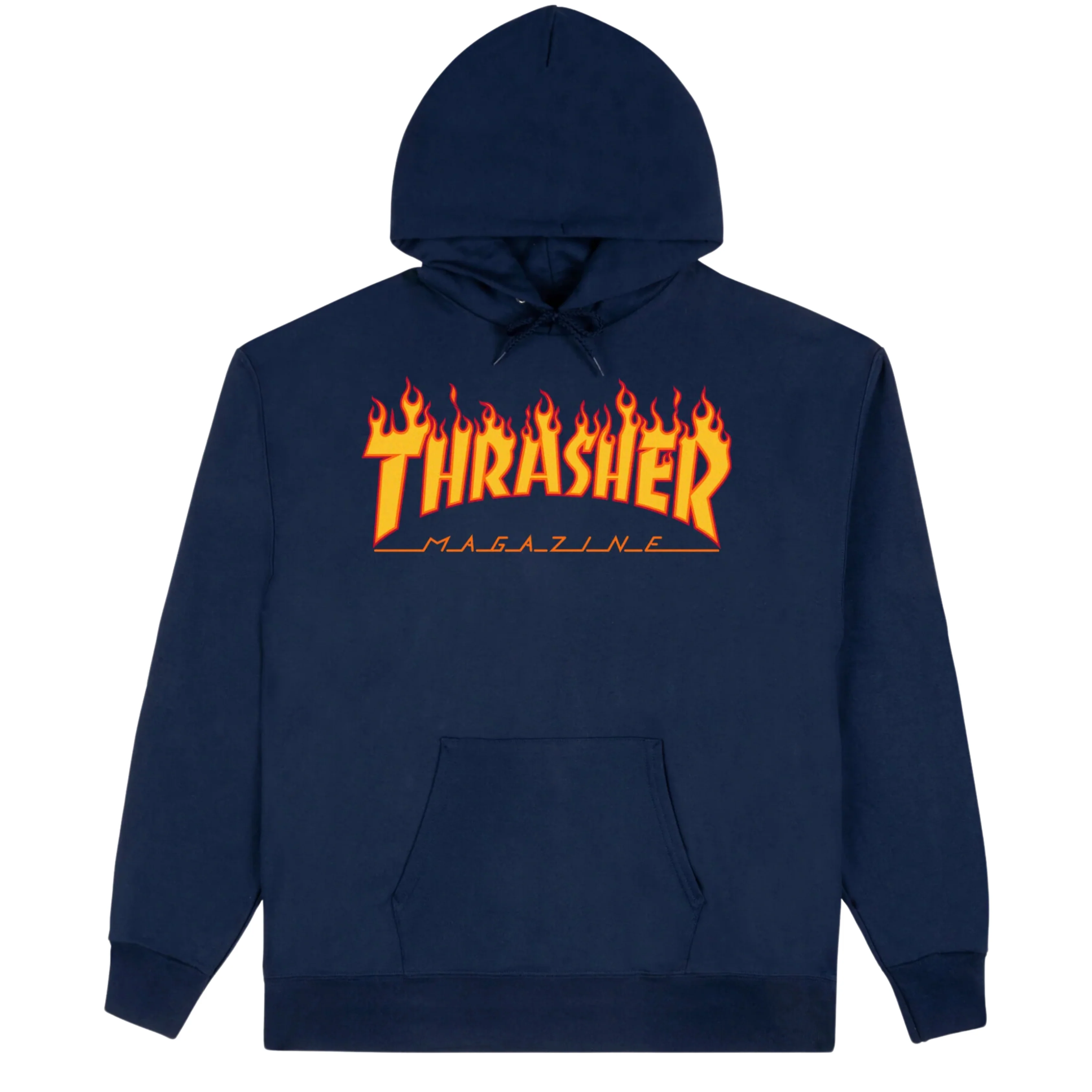 THRASHER FLAME LOGO PULLOVER HOODIE - NAVY