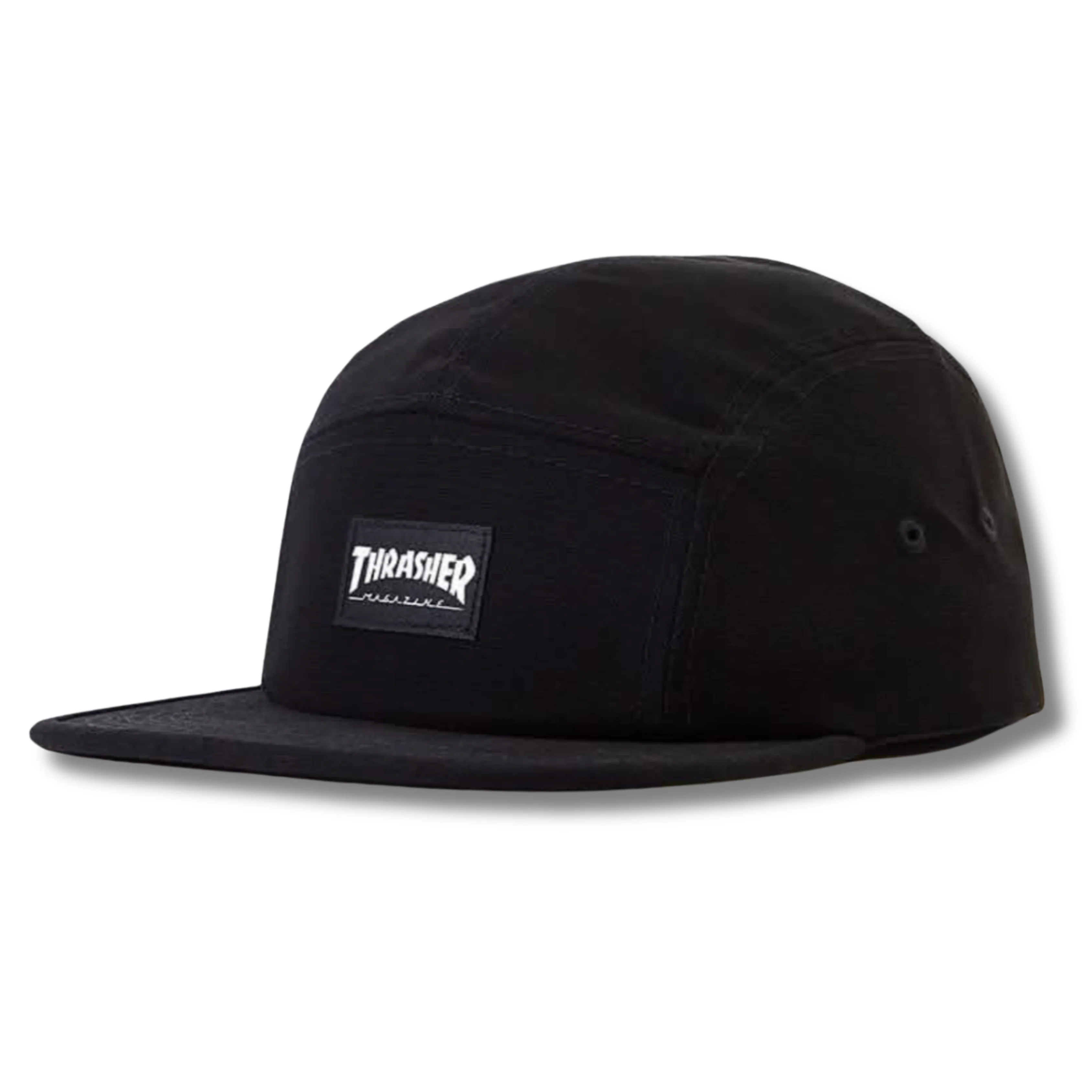 THRASHER LOGO 5 PANEL CAP - BLACK