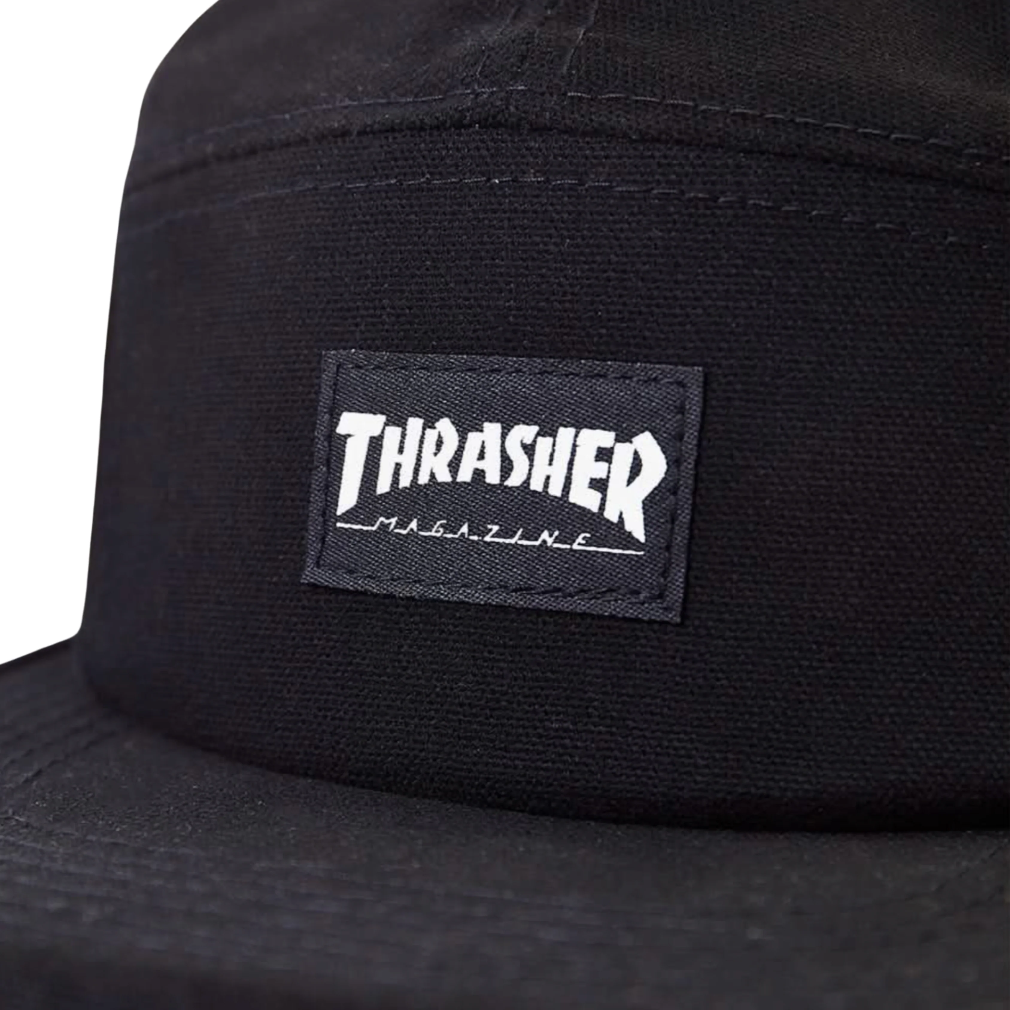 THRASHER LOGO 5 PANEL CAP - BLACK - Image 2