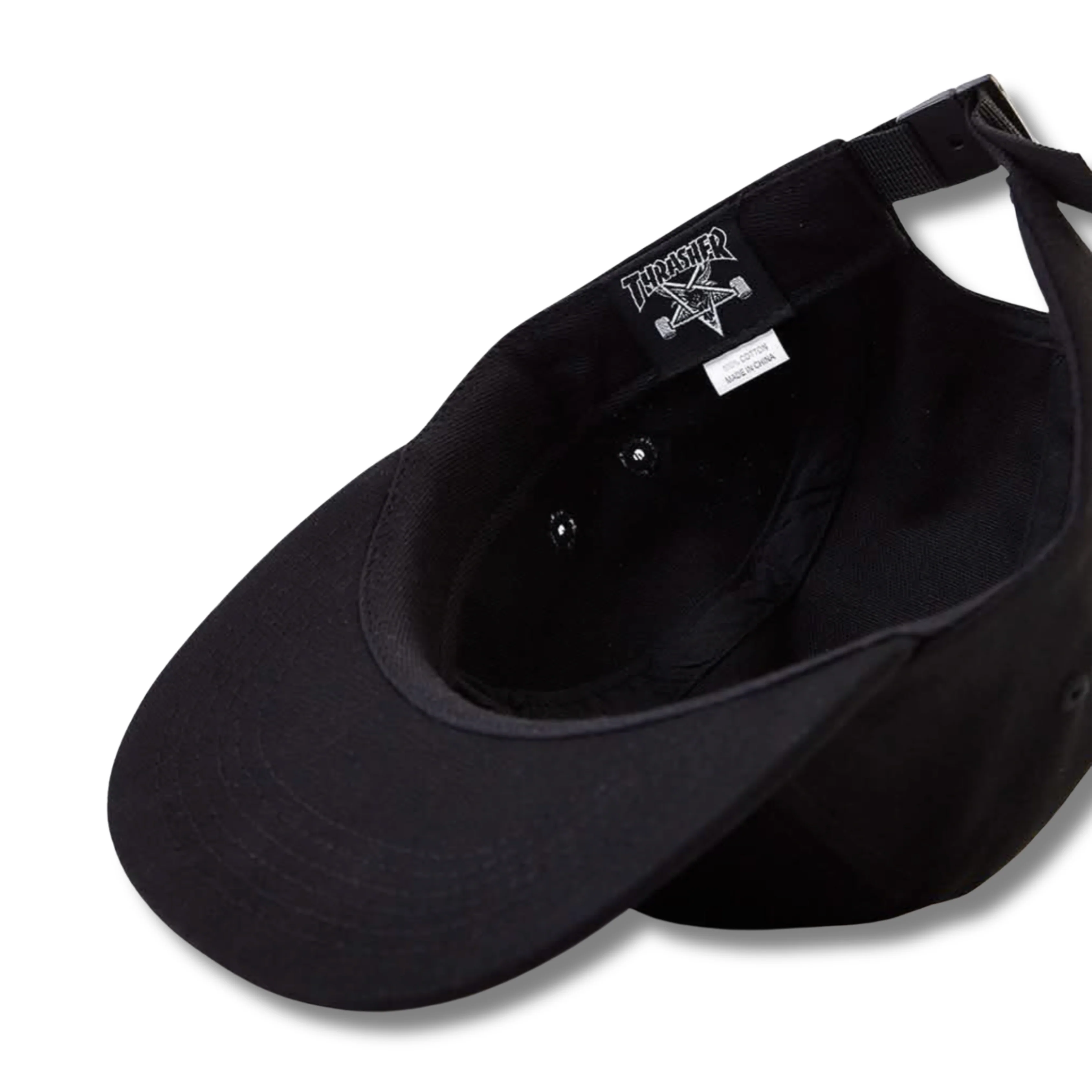 THRASHER LOGO 5 PANEL CAP - BLACK - Image 5