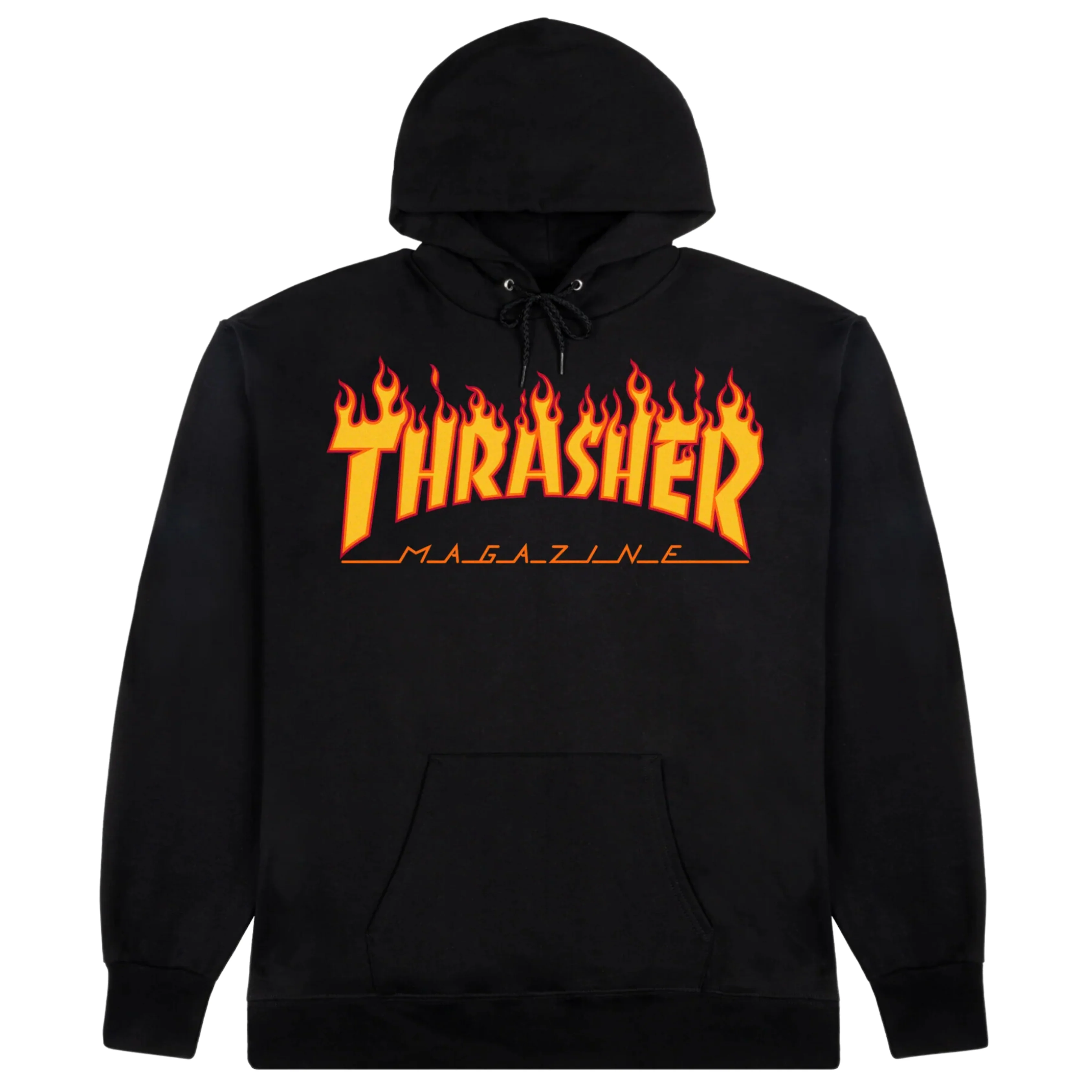 THRASHER FLAME LOGO PULLOVER HOODIE - BLACK