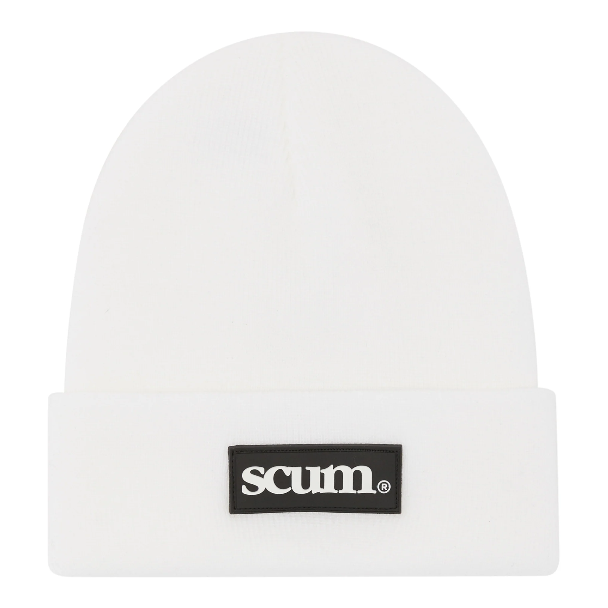 WHITE RUBBER PATCH BEANIE